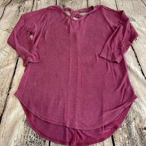 Women’s Pomelo 3/4 sleeve length fitted pink top Medium